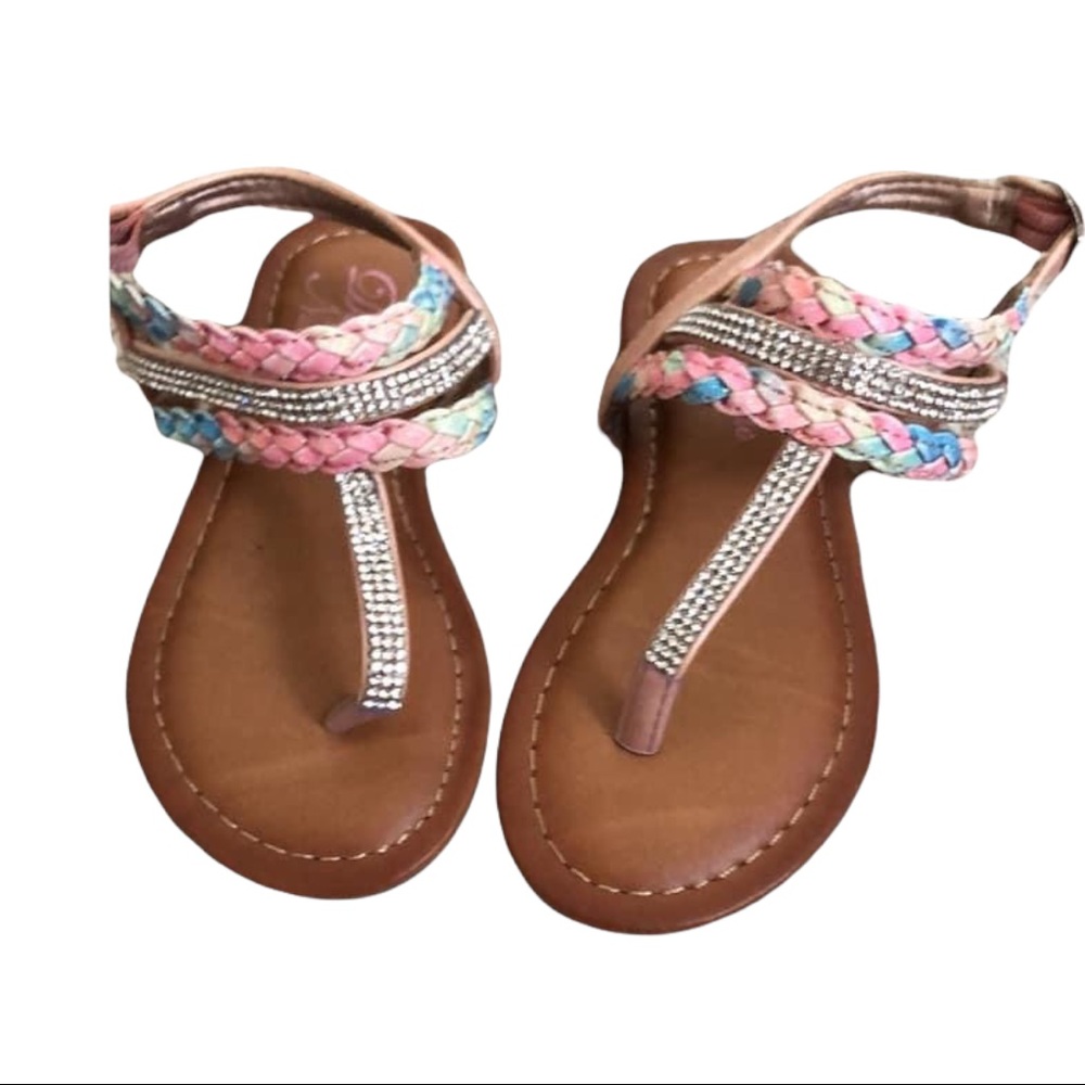 Toddler Girls Sparkly Strappy Sandals - Size 8
